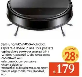 Galassia Samsung VR05R5050WK Aspirapolvere Robot Nero 0,2 L offerta