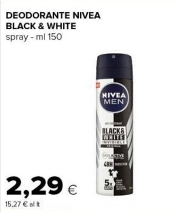 Tigre DEODORANTE NIVEA BLACK & WHITE spray-ml 150 offerta