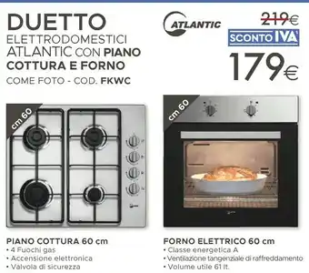 Atlantic Duetto Elettrodomestici Con Piano Cottura E Forno Fkwc