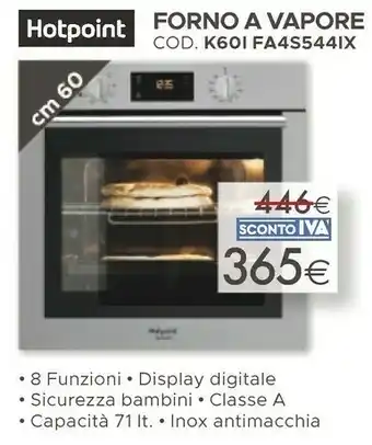 Mondo Convenienza Hotpoint FA4S 544 IX H Forno Forno Elettrico 71 L 2900 W Acciaio Inossidabile A offerta