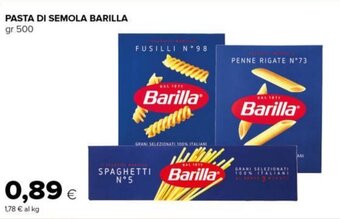 Tigre PASTA DI SEMOLA BARILLA gr 500 offerta