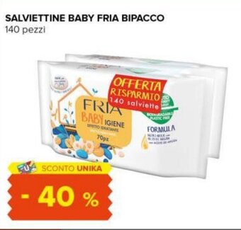 Tigre SALVIETTINE BABY FRIA BIPACCO 140 pezzi offerta