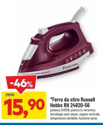 DPiù Russell Hobbs 24820-56 Ferro A Vapore 2400W Viola, Bianco Ferro Da Stiro offerta