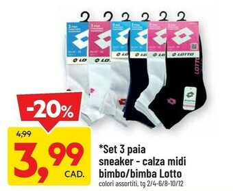 Set 3 Paia Sneaker Calza Midi Bimbo