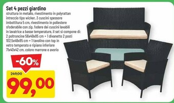DPiù Set 4 Pezzi Giardino offerta