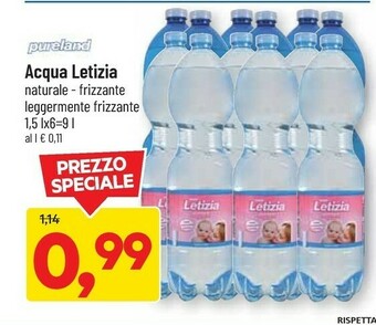 DPiù Letizia - Acqua Minerale Naturale Pureland 1500 G(ml) offerta