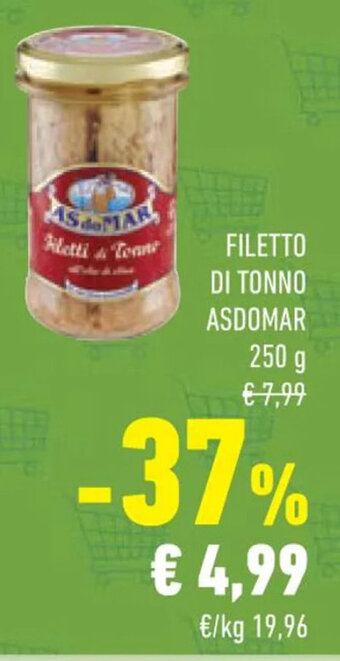 Conad FILETTO DI TONNO ASDOMAR 250 g offerta