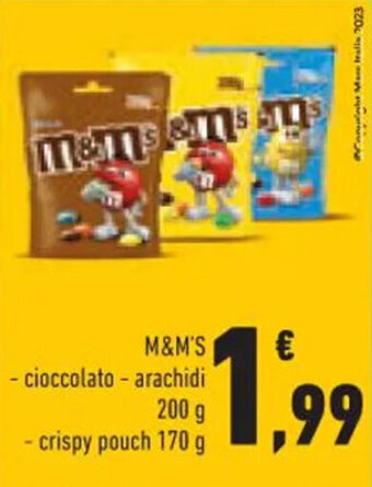 Conad M&M'S - cioccolato - arachidi - crispy pouch 170 g offerta