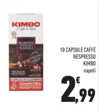 Conad 10 CAPSULE CAFFÉ NESPRESSO KIMBO napoli offerta