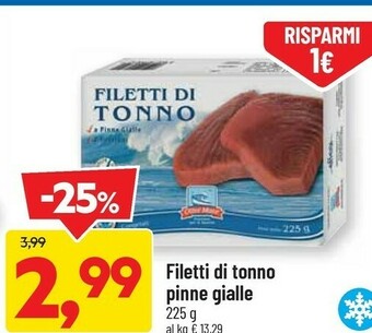 DPiù Filetti Di Tonno Pinne Gialle 225 G offerta