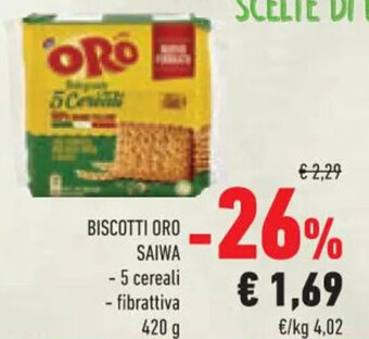 Conad BISCOTTI ORO SAIWA 420 g offerta