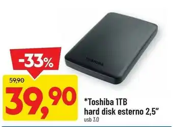 Toshiba 1TB Hard Disk Esterno 2.5''