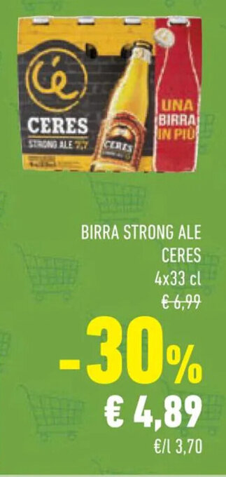 Conad BIRRA STRONG ALE CERES 4x33 cl offerta