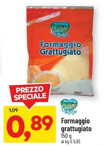DPiù Cuor Di Malga - Formaggio Grattugiato offerta