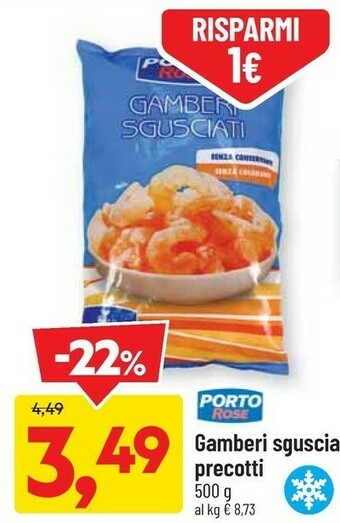 DPiù Porto rose Gamberi Sgusciati 500g offerta