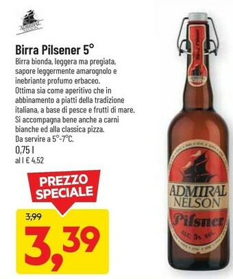 DPiù Pilsner Birra Admiral Nelson 750 Ml offerta