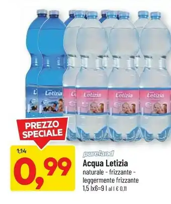 DPiù Letizia - Acqua Minerale Naturale Pureland 1500 G(ml) offerta