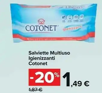 Carrefour Cotonet Salviette Multiuso offerta