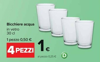 Carrefour Bicchiere Acqua In Vetro offerta