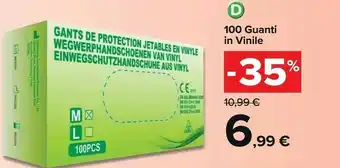 Carrefour 100 Guanti In Vinile offerta