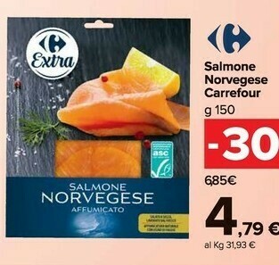Carrefour Market Carrefour - Salmone Norvegese 150 G(ml) offerta