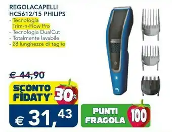 Esselunga Philips HAIRCLIPPER Series 5000 HC5613/15 Tagliacapelli Nero, Blu offerta