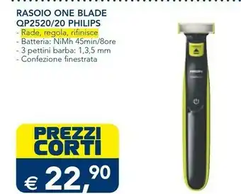 Esselunga Philips QP2520/23 Regolabarba Bagnato E Secco Antracite, Lime offerta