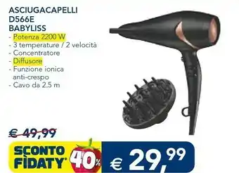 Esselunga Babyliss Asciugacapelli D566e offerta