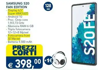 Esselunga Samsung Galaxy S20 FE 16,5 Cm (6.5") Dual SIM Ibrida 4G USB Tipo-C 6 GB 128 GB 4500 MAh offerta