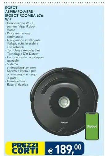 Esselunga iRobot Roomba 676 Aspirapolvere Robot Nero 0,6 L offerta
