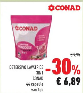 Conad DETERSIVO LAVATRICE 3IN1 CONAD vari tipi offerta