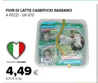 Oasi Sassano Fior Di Latte Caseificio 670g offerta