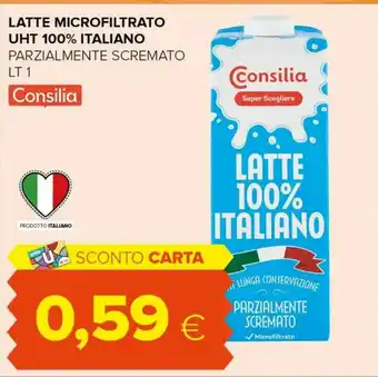 Oasi Consilia Latte 100% Italiano Parzialmente Scremato A Lunga Conservazione 1000 G(ml) offerta