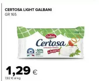 Oasi Galbani Certosa Light Crescenza 165 G(ml) offerta