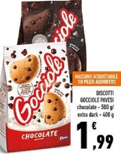 Conad City Pavesi biscotti gocciole offerta