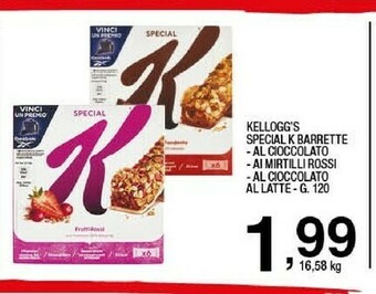Sigma Kellogg's - Special K Barretta Ai Cereali Con Cioccolato Al Latte 120 G(ml) offerta