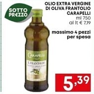 Borello Supermercati Carapelli olio extra vergine di oliva frantolio offerta
