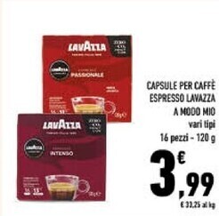 Conad City Lavazza capsule per caffè espresso a modo mio offerta