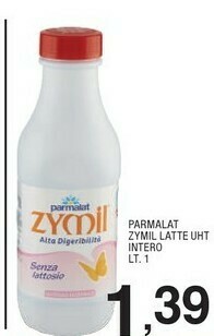 Sigma Parmalat Zymil Latte Intero Alta Digeribilità Senza Lattosio UHT 1000 G(ml) offerta
