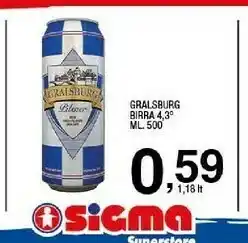 Sigma Gralsburg Birra 4.3 offerta