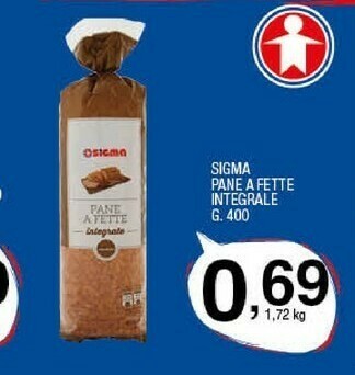 Sigma Sigma - Pane A Fette Integrale 400 G(ml) offerta