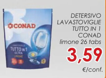 Conad DETERSIVO LAVASTOVIGLIE TUTTO IN 1 CONAD offerta