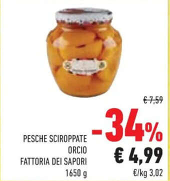 Conad PESCHE SCIROPPATE ORCIO FATTORIA DEI SAPORI 1650 g offerta