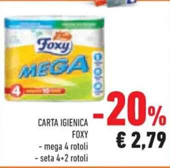 Conad CARTA IGIENICA FOXY mega 4 rotoli - seta 4+2 rotoli offerta