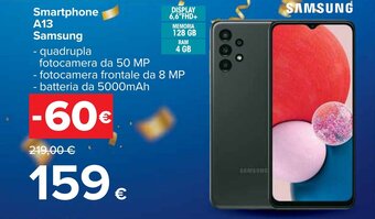 Carrefour Smartphone A13 Samsung offerta