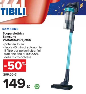 Carrefour Scopa elettrica Samsung VS15A6031R1 jet60 offerta