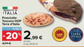 Carrefour Prosciutto Toscano DOP Terre d'Italia offerta