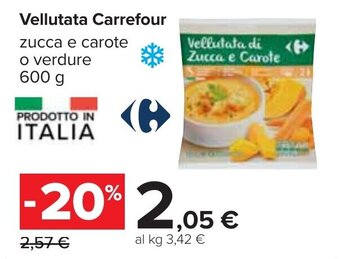Carrefour Vellutata Carrefour zucca e carote o verdure 600 g offerta