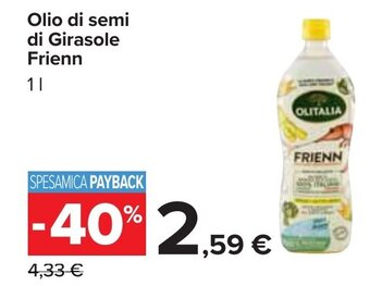 Carrefour Olio di semi di Girasole Frienn 1 l offerta
