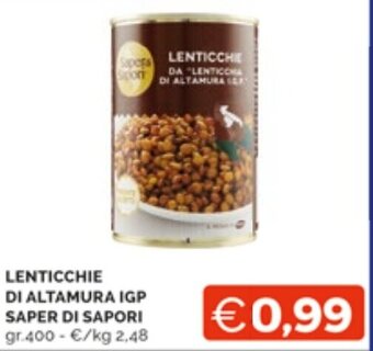 LENTICCHIE DI ALTAMURA IGP SAPER DI SAPORI gr.400